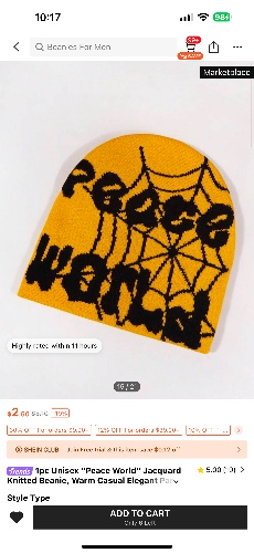 1pc Unisex "Peace World" Jacquard Knitted Beanie, Warm Casual Elegant Party Hat Suitable For Daily Wear, Autumn Winter