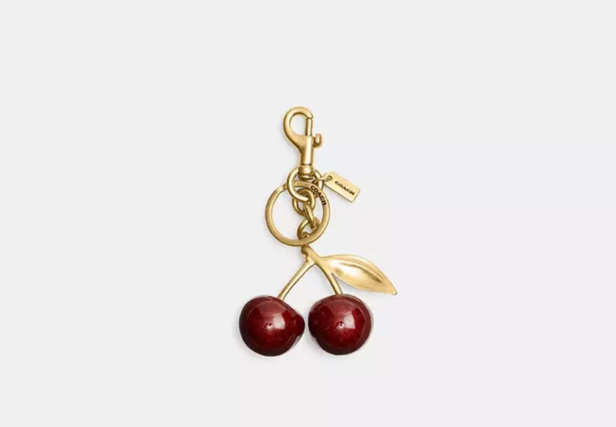 Brass/Red Apple Cherry Bag Charm