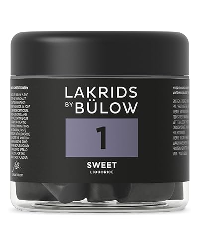 LAKRIDS BY BÜLOW - 1 - Sweet Licorice - 5.29 OZ - Vegan Gourmet Licorice from Scandinavia - Gluten Free & Gelatine Free - Swedish Candy Alternative - 1 - SWEET - 5.29 Ounce (Pack of 1)