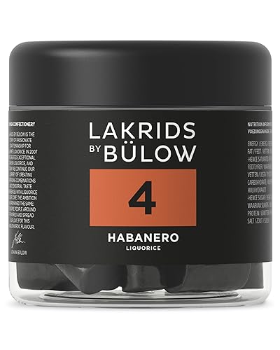 LAKRIDS BY BÜLOW - 4 - Chili Licorice - 5.29 OZ - Vegan Gourmet Licorice from Scandinavia - Gluten Free & Gelatine Free - Swedish Candy Alternative - 4 - HABANERO - 5.29 Ounce (Pack of 1)