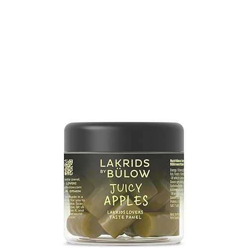 LAKRIDS BY BÜLOW - Juicy Apples - 5.3 oz - Fruity Gourmet Licorice - Authentic Scandinavian Candy Produced in Denmark - JUICY APPLES - 5.29 Ounce (Pack of 1)