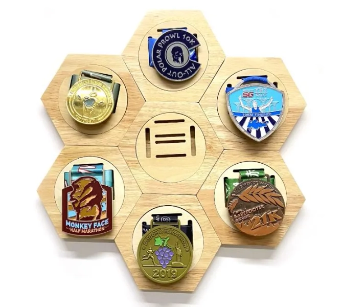 1-10 Honeycomb Medal Running/Event Holders - Gift for Runners - Wall Mounted Display - Hanger - Ultimate Medal Display - Track & Field