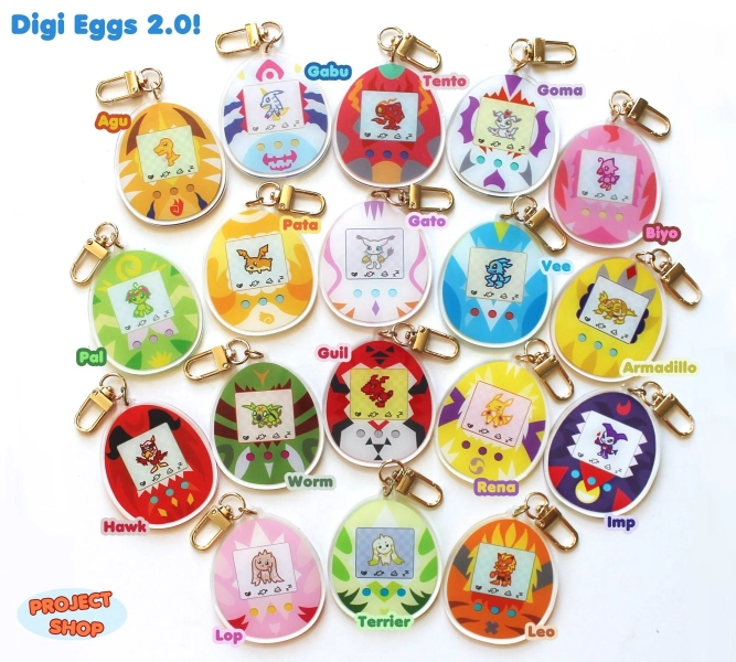 Digi Egg - Digitama Tamogatchi Acrylic Charm Keychains (Double-Sided)