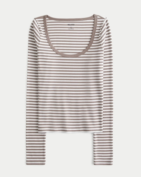 Ribbed Scoop Top