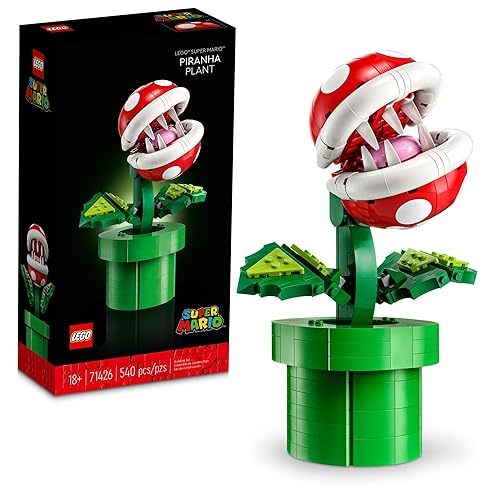 LEGO Super Mario Piranha Plant, Build and Display Super Mario Brothers Collectible for Adults and Teens, Authentically Detailed Posable Figure, Birthday Gift for Gamers and Super Mario Fans, 71426 - Green