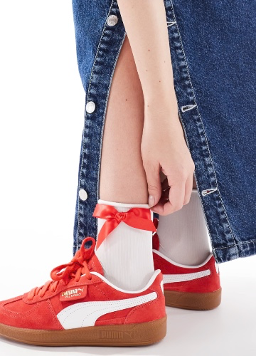 Puma Palermo trainers in red & white