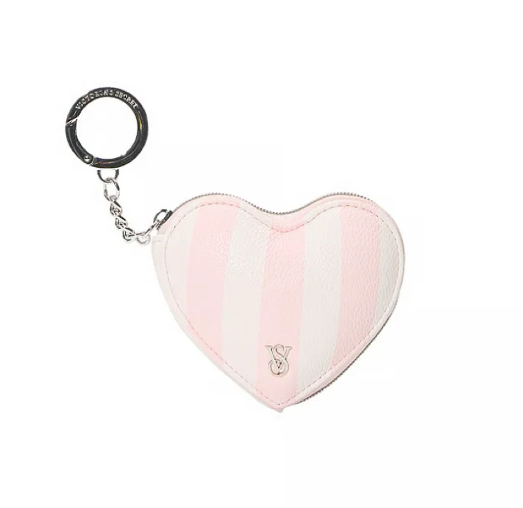 Heart Pouch Keychain, Heritage Stripe