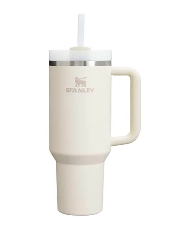 Stanley Quencher H2.0 Tumbler with Handle and Straw 40 oz | Flowstate 3-Position Lid | Cup Holder Compatible for Travel | Insulated Stainless Steel Cup | BPA-Free | Cream 2.0 - Cream 2.0 - 40 oz