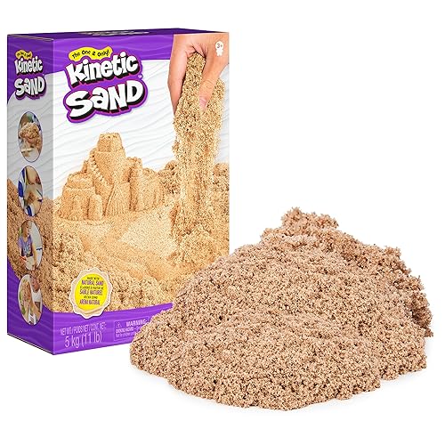 Kinetic Sand, 11lb (5kg) Natural Brown Bulk Play Sand for Arts and Crafts, Sandbox, Moldable Sensory Toys for Kids Ages 3 and up - 11lb Beach Sand