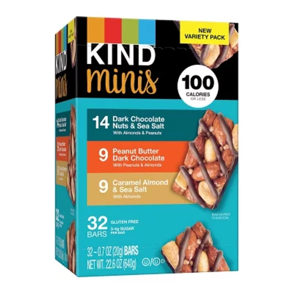 KIND Snacks Mini Nut Bar, Variety Pack, 32 ct. - Sam's Club