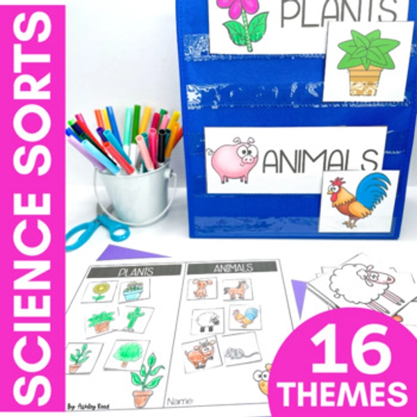 Science Sorting Activities for Kindergarten, First, or Second Grade