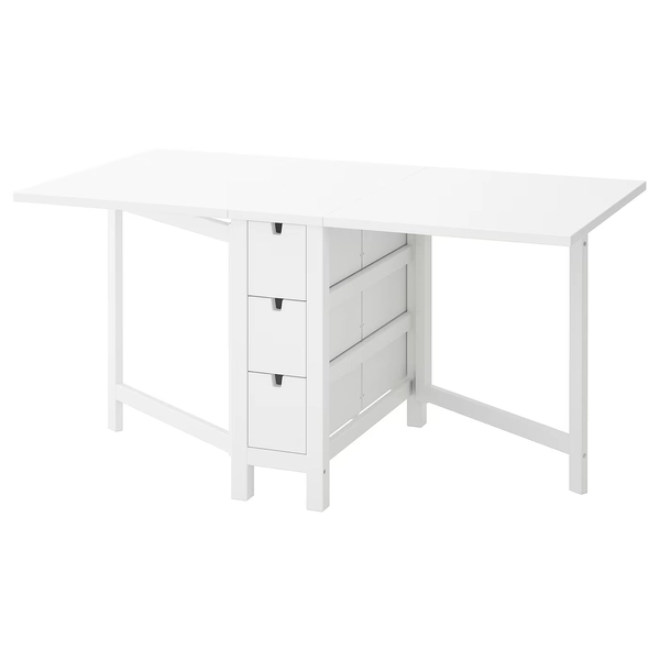 NORDEN gateleg table, white, 26/89/152x80 cm (101/4/35/597/8x311/2") - IKEA CA