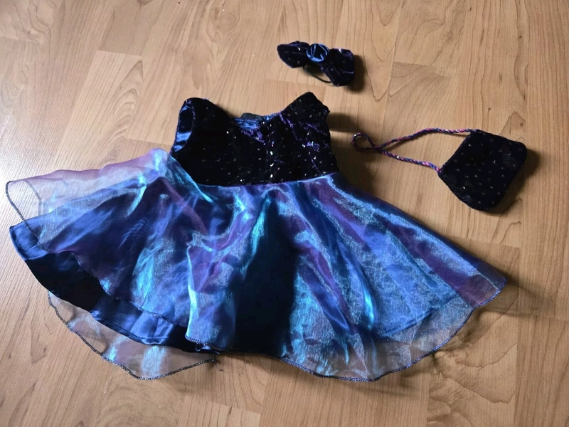 Purple Fancy Sequin Flower Sheer Velvet Iridescent Purse Shawl Bow