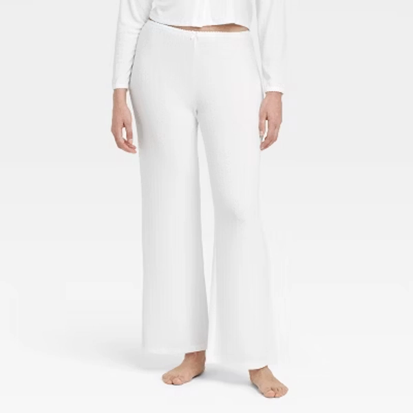 Women's Pointelle Pajama Pants - Auden™ White M