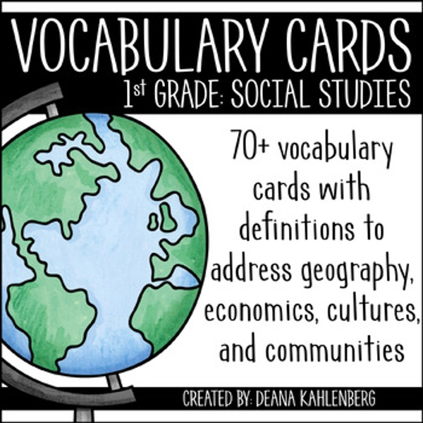 Social Studies Vocabulary Cards {1st Grade}