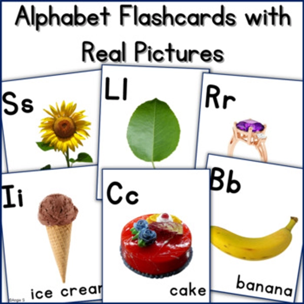 Alphabet Picture Word Cards with Real Life Pictures | Flashcards Set 2