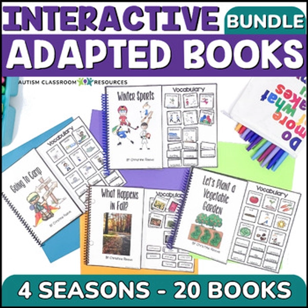Adapted Books for Special Education - 20 Seasonal Interactive Adaptive Books
