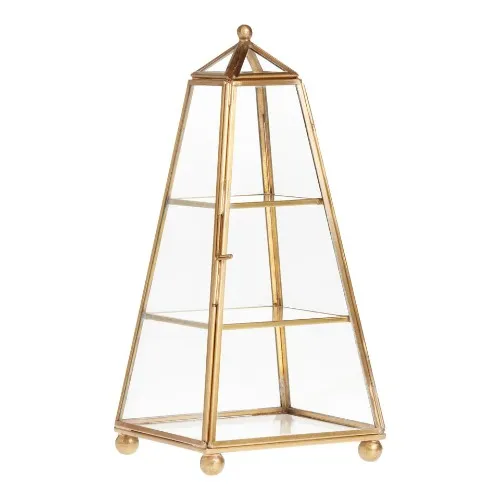Gold and Glass Pyramid Display Box - World Market