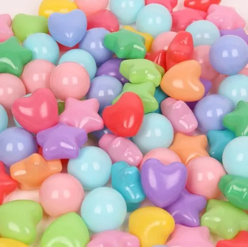 Eco-Friendly Colorful Ball Love Five-Pointed Star Pit Balls 2.36Inch Soft Plastic Baby Pool Water Toys , Kiddie Pool, Party Decoration Children Educational Toys(Rainbow Color) 50 Small - 