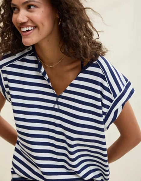 Aerie Navy Striped Shirt
