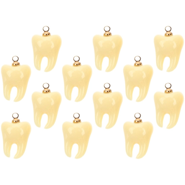  12 Pcs Deciduous Tooth Pendant Cute Charm Earring Making Ornaments Christmas