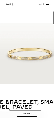 Love bracelet, small model, paved
