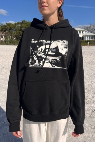 Radio Silence Hoodie | Black / Oversized