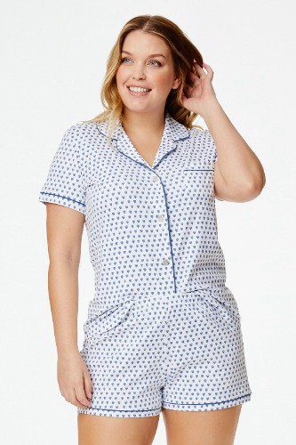 Hearts Polo Pajamas | BLUE / M
