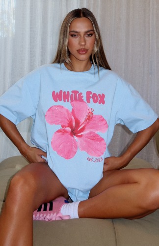 With Love & Romance Oversized Tee Baby Blue | S/M