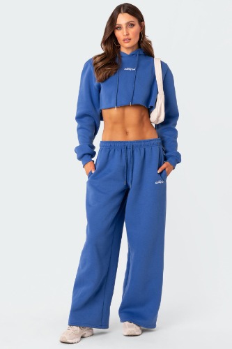 Brenna Low Rise Wide Sweatpants | BLUE / M