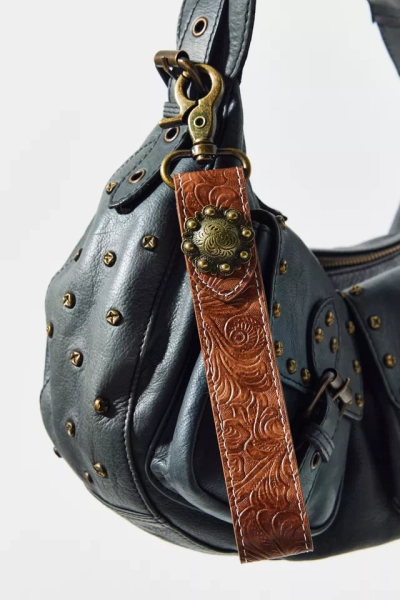 Western Stamped Faux Leather Keychain