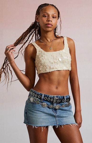 Tatianna Sequin Micro Tank Top