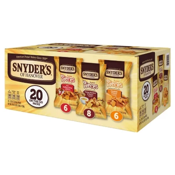 Snyder's of Hanover Variety Pack Pretzel Pieces, 2.25 oz., 20 pk. - Sam's Club