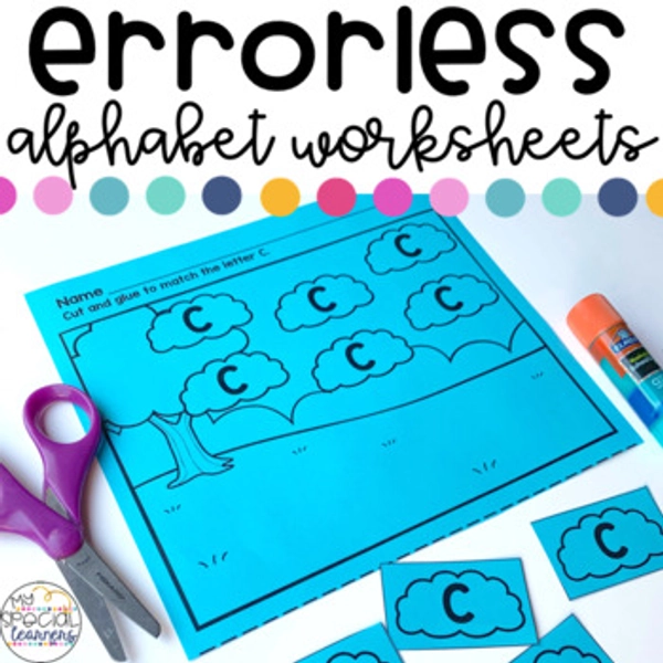 Errorless Alphabet Worksheets for Special Education