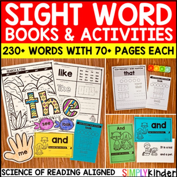 Sight Words, Sight Word Practice, Kindergarten Worksheets, Activities, Books SoR