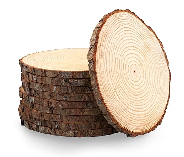 Set of (10) 9-10 inch Wood Slices for centerpieces! Wedding centerpieces, Baby Shower centerpieces, Party centerpieces! (9 inch) - 9 inch