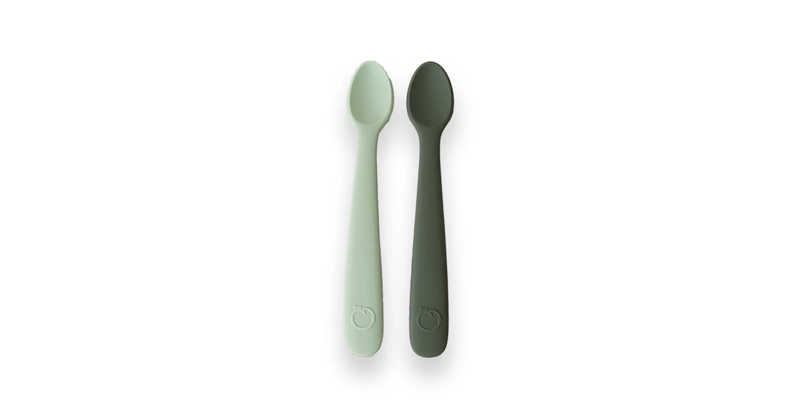 Plum First Feeding Spoons - Pesto & Olive - 2 Pack | Baby Bunting AU