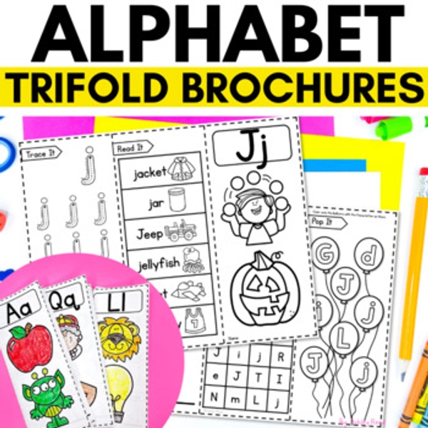 Alphabet Worksheets and Printable Pages | ABC Trifold Brochures to teach Letters