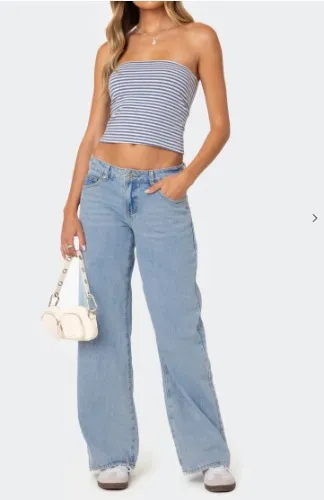 Raelynn Washed Low Rise Jeans | LIGHT BLUE / S