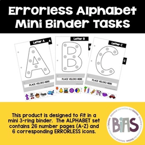Errorless Alphabet Mini Binder Tasks