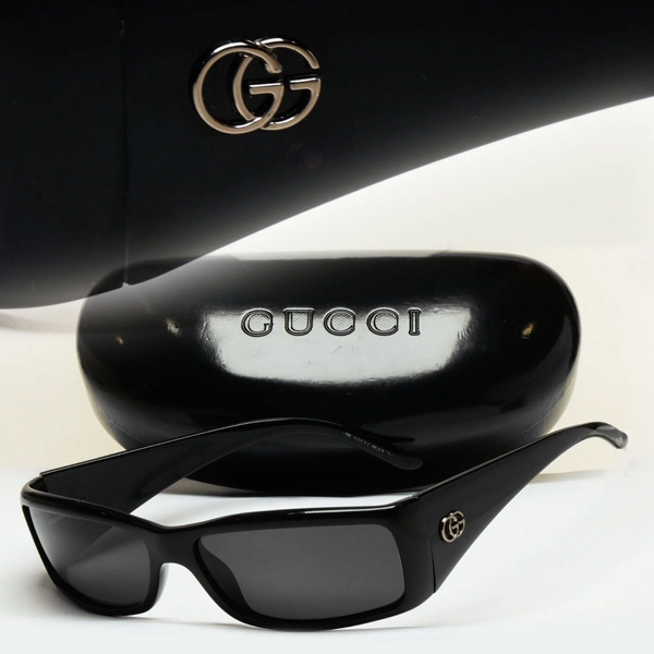 Gucci Sunglasses 1999 Vintage Black Rectangle Wrap GG 2493/S 584 220125