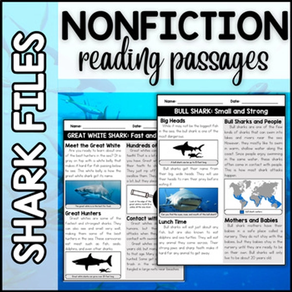Nonfiction Reading Passages SHARKS: Text Features, Comprehension Questions