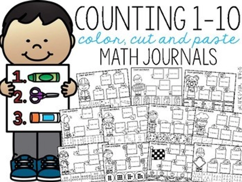 Counting 1-10 Color, Cut, and Paste Math Journal