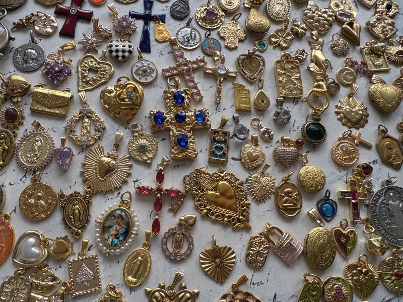 Beautiful Antique Vintage European French Religious Charms Necklaces Vintage choose yours part 2 On Christmas SALE, -50%