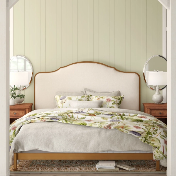 Upholstered Metal Standard Bed