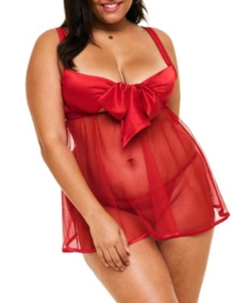 Plus Size Bessima Babydoll & G-String Set Lingerie