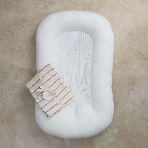 Linen Social Baby Lounger | Sandalwood Striped 