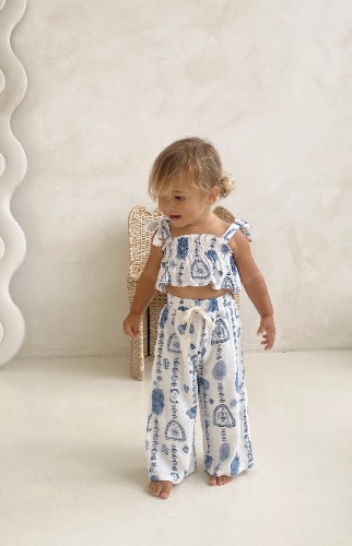 AZURE ISLA TIE CROP & PANT SET | 4YR