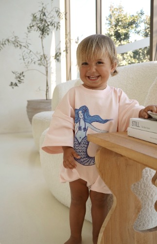 MERMAID T SHIRT ROMPER - PINK | 4YR