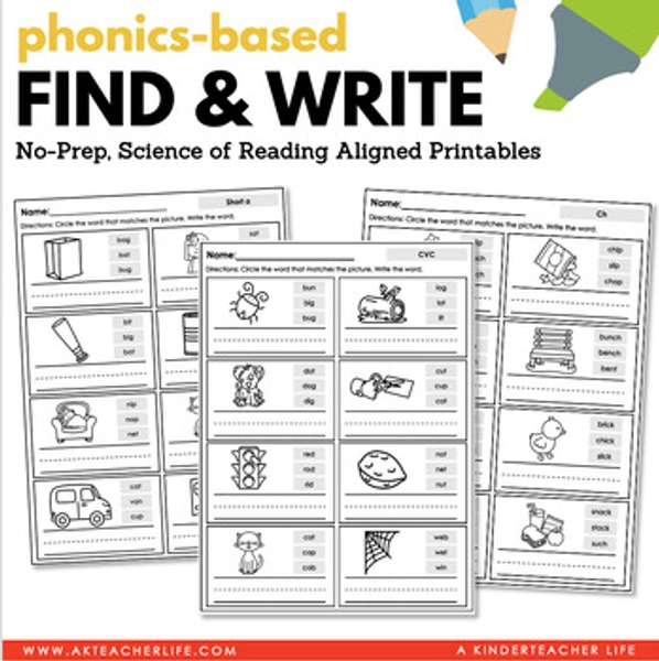 Read and Write Phonics Word Mapping Kindergarten